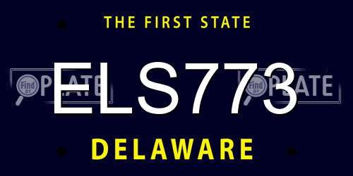 ELS773 Delaware License Plate