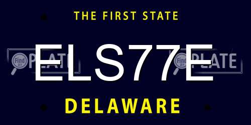 ELS77E Delaware License Plate