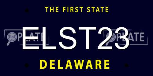 ELST23 Delaware License Plate
