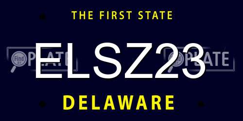 ELSZ23 Delaware License Plate