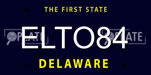 ELTO84 Delaware License Plate