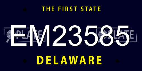 EM23585 Delaware License Plate