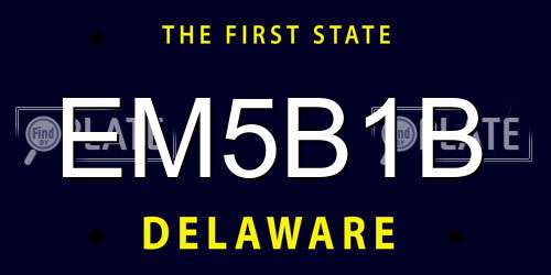 EM5B1B Delaware License Plate