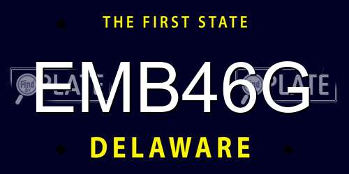 EMB46G Delaware License Plate