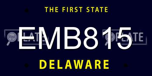 EMB815 Delaware License Plate