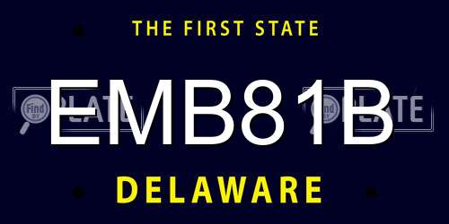 EMB81B Delaware License Plate