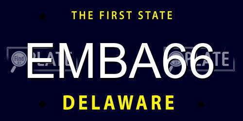 EMBA66 Delaware License Plate