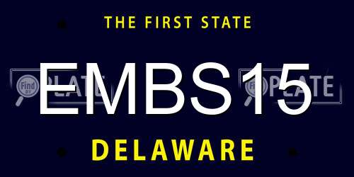 EMBS15 Delaware License Plate
