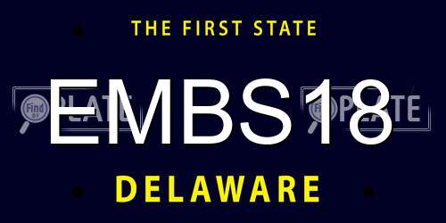 EMBS18 Delaware License Plate