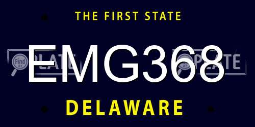 EMG368 Delaware License Plate