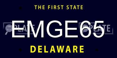 EMGE65 Delaware License Plate