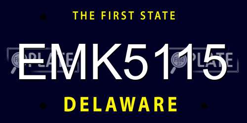 EMK5115 Delaware License Plate