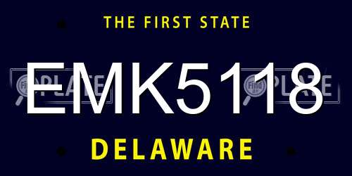 EMK5118 Delaware License Plate