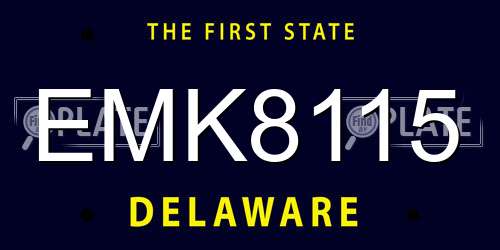 EMK8115 Delaware License Plate