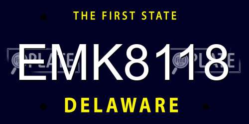 EMK8118 Delaware License Plate