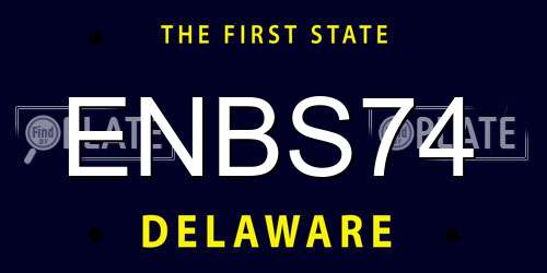 ENBS74 Delaware License Plate