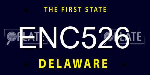 ENC526 Delaware License Plate