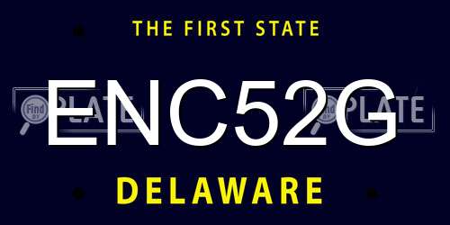 ENC52G Delaware License Plate