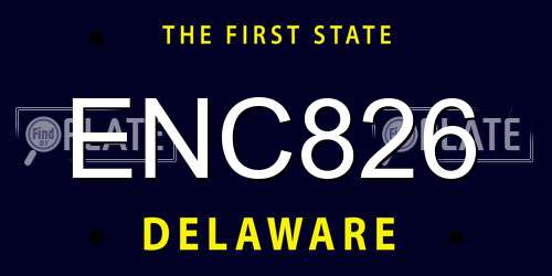 ENC826 Delaware License Plate