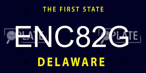 ENC82G Delaware License Plate