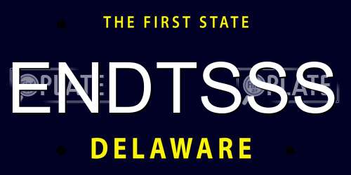 ENDTSSS Delaware License Plate