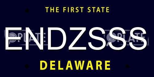 ENDZSSS Delaware License Plate