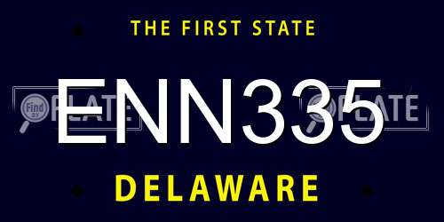 ENN335 Delaware License Plate
