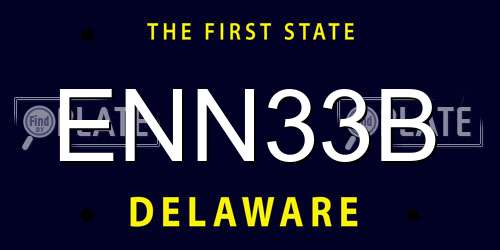 ENN33B Delaware License Plate