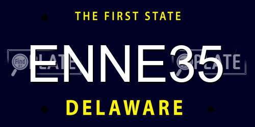 ENNE35 Delaware License Plate