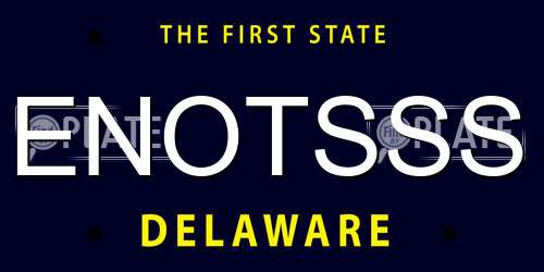 ENOTSSS Delaware License Plate