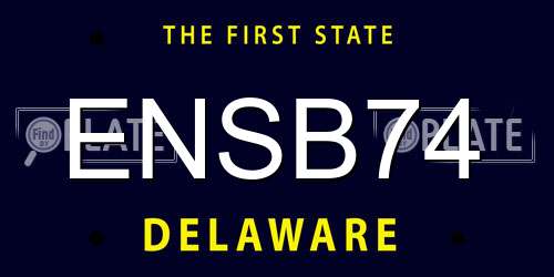 ENSB74 Delaware License Plate