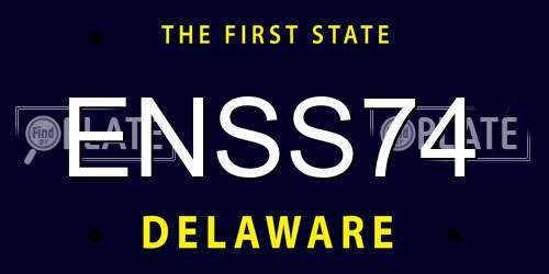 ENSS74 Delaware License Plate