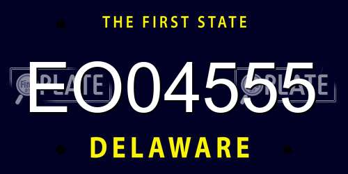 EO04555 Delaware License Plate