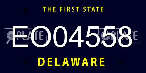 EO04558 Delaware License Plate
