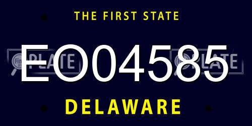 EO04585 Delaware License Plate