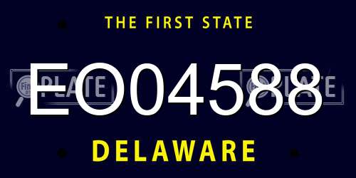 EO04588 Delaware License Plate