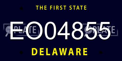 EO04855 Delaware License Plate