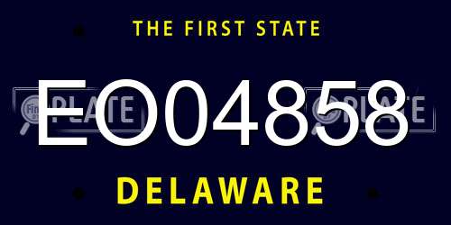 EO04858 Delaware License Plate