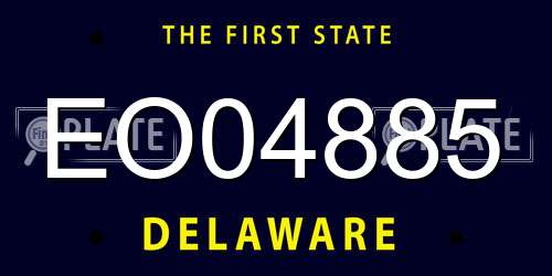 EO04885 Delaware License Plate