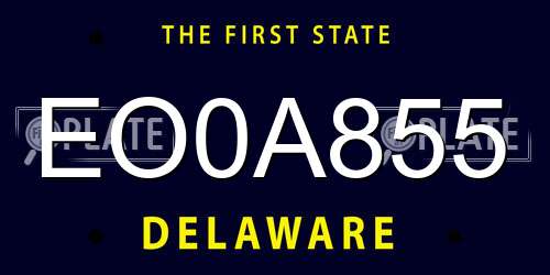 EO0A855 Delaware License Plate