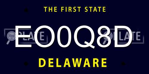 EO0Q8D Delaware License Plate