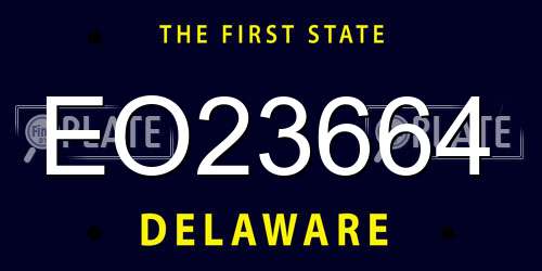 EO23664 Delaware License Plate