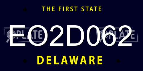 EO2D062 Delaware License Plate