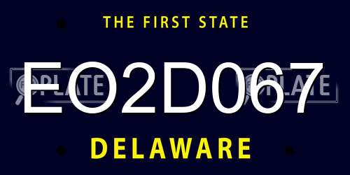 EO2D067 Delaware License Plate
