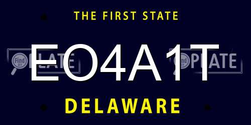 EO4A1T Delaware License Plate
