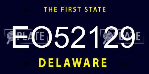 EO52129 Delaware License Plate