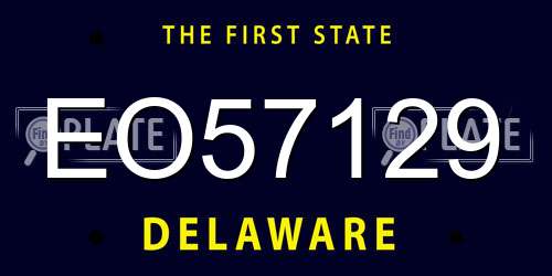 EO57129 Delaware License Plate