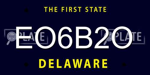 EO6B2O Delaware License Plate