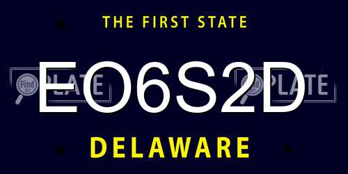 EO6S2D Delaware License Plate