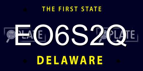 EO6S2Q Delaware License Plate